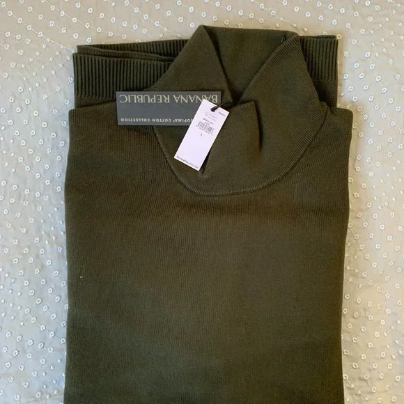 Banana Republic 100% Supima Cotton Mock-Neck Sweater